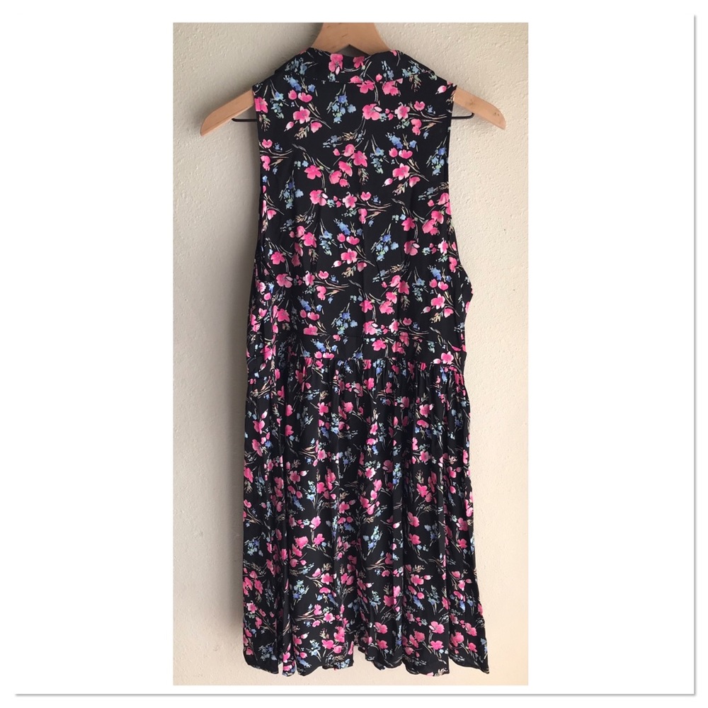 Torrid Button Challis Dress Sleeveless Button Front Floral Black Pink Size 1X - Picture 4 of 11